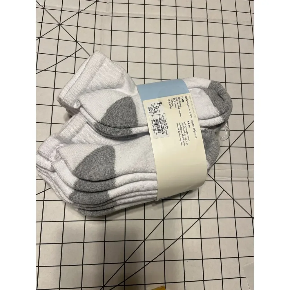 KIDS 10pk Athletic Ankle Socks - Cat & Jack White M 9-2.5